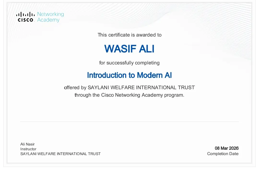 Introduction to Modern AI Certificate